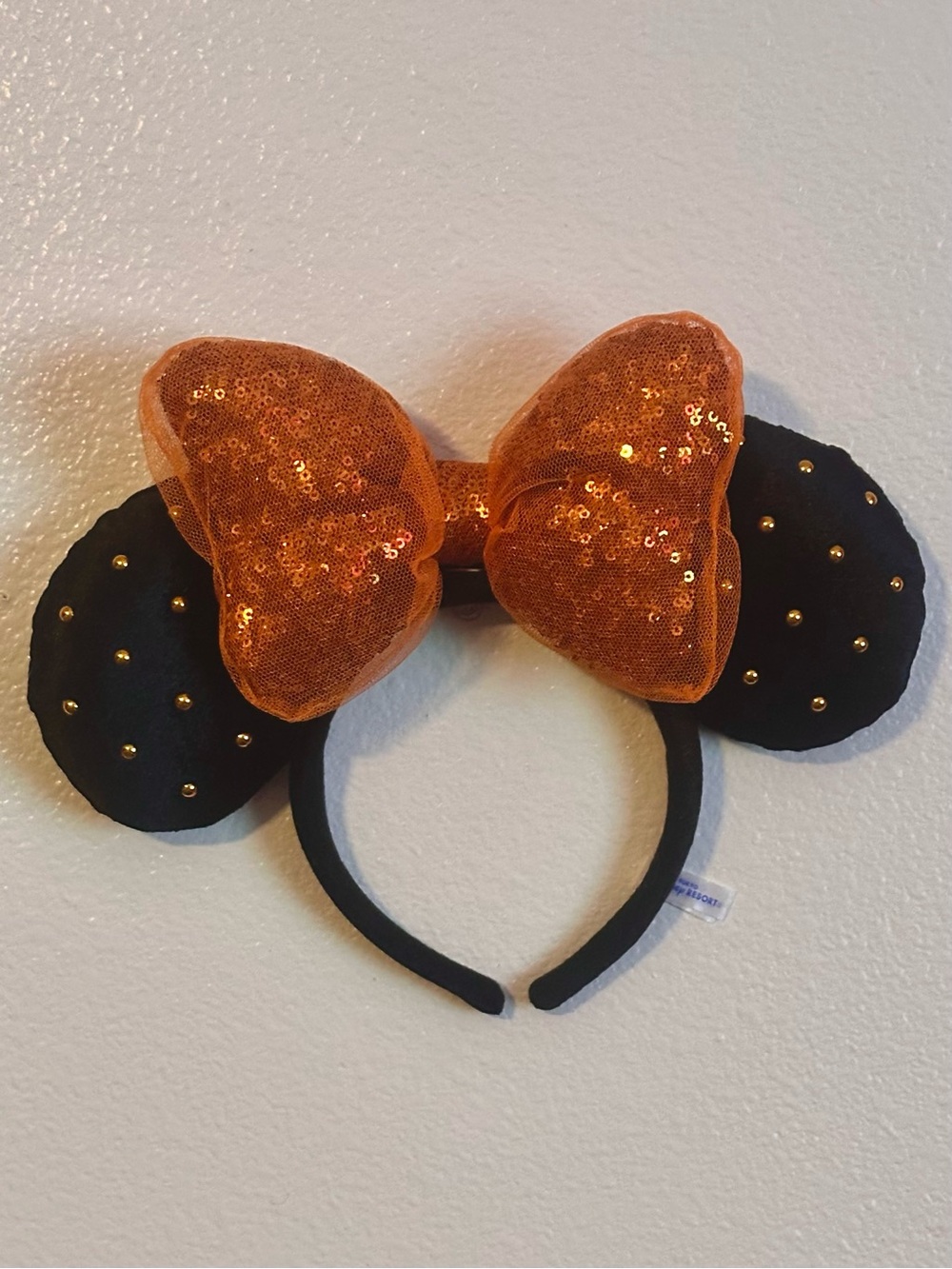 Tokyo Disney Resort Minnie Mouse Orange Sequin Bow Headband